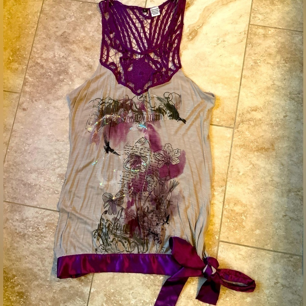 Unique Purple‎ and tan bathing suit cover up